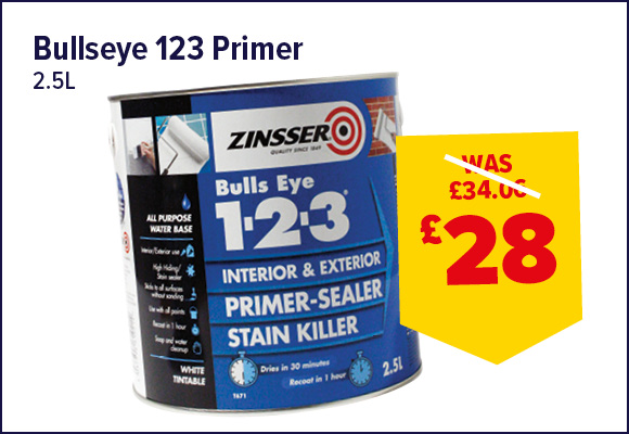 Zinsser Bullseye 123 Primer White 2.5L