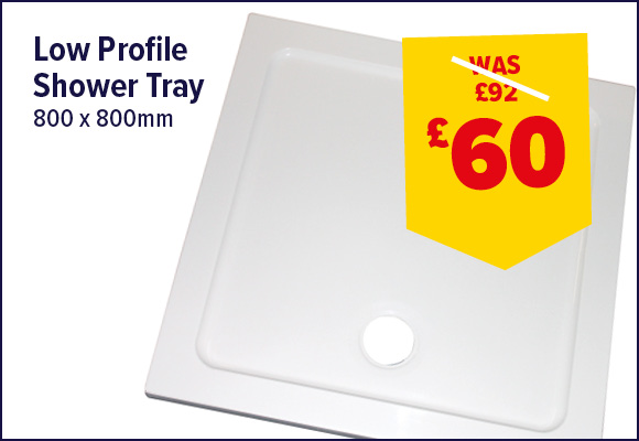 Low Profile Stone Resin White Shower Tray 800 x 800mm