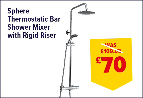 Sphere Thermostatic Bar Shower Mixer with Rigid Riser