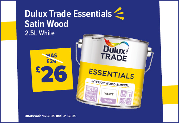 Dulux Trade Essentials Satin White Wood & Metal Paint 2.5L