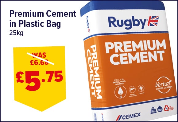 Rugby Premium Cement in Plastic Bag 25kg