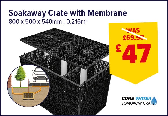 Core Water Soakaway Crate With Membrane