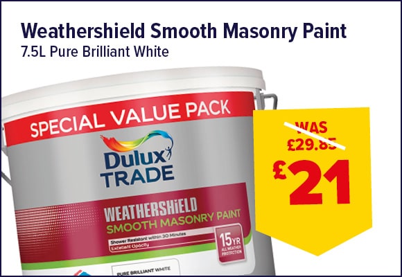 Dulux Trade Weathershield Smooth Masonry Paint Pure Brilliant White