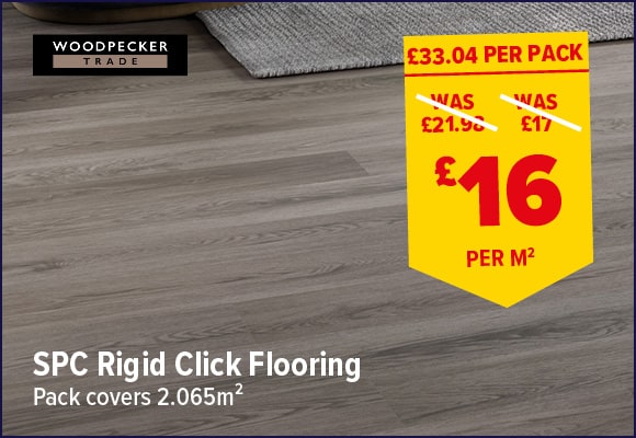 Woodpecker Trade Rigid Click Shade Oak SPC Vinyl Flooring With Integrated Underlay 