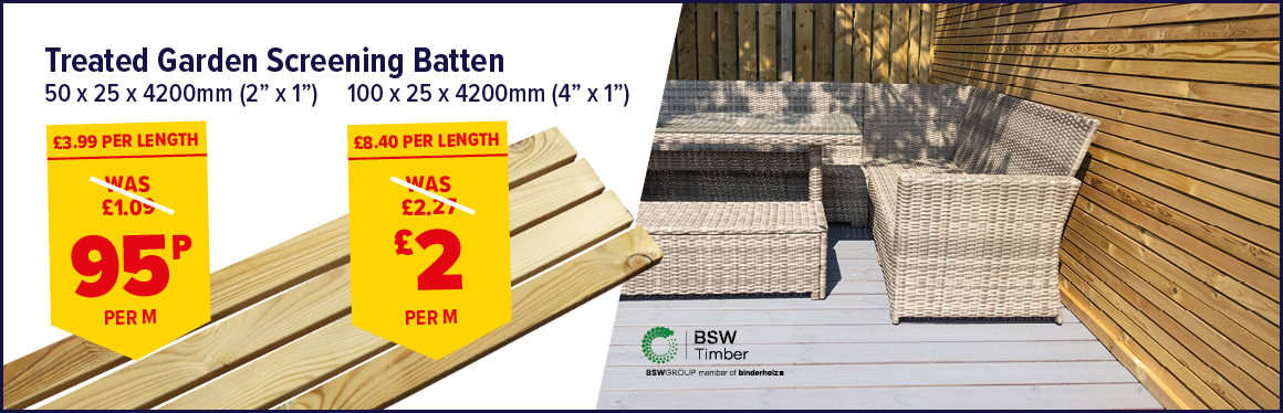 Treated Garden Screening Batten