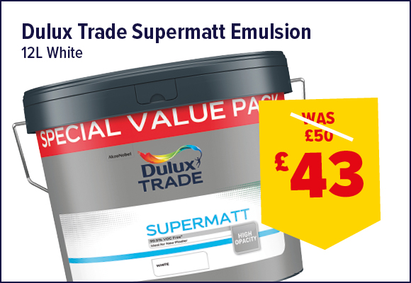 Dulux Trade Supermatt White Emulsion 12L