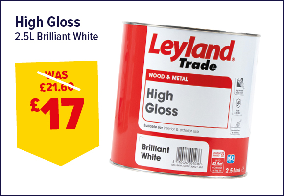 Leyland Trade High Gloss Brilliant White 2.5L