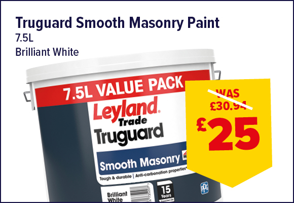 Leyland Truguard Smooth Masonry Paint Brilliant White 7.5L
