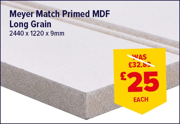 Primed Long Grain MDF 2440 x 1220 x 9mm FSC®