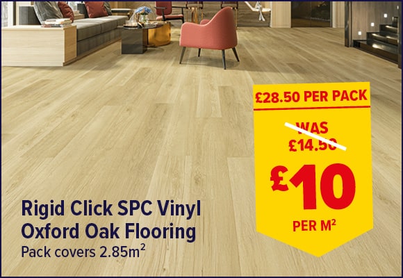 Luxury Rigid Click Oxford Oak SPC Vinyl Flooring with Integrated Underlay 2.85m²