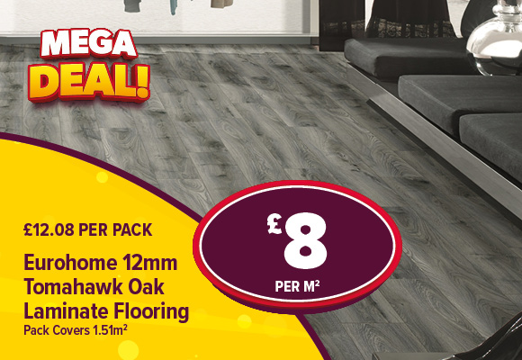 Eurohome 12mm Tomahawk Oak Laminate Flooring