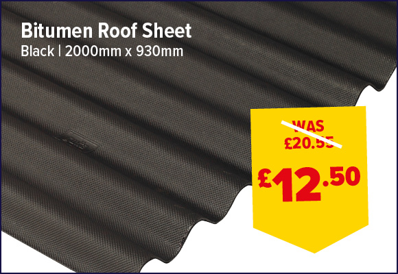 Black Bitumen Corrugated Roof Sheet 2000 x 950mm