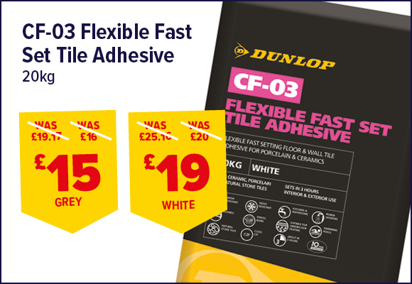 Dunlop CF-03 Flexible Fast Set Tile Adhesive 20kg