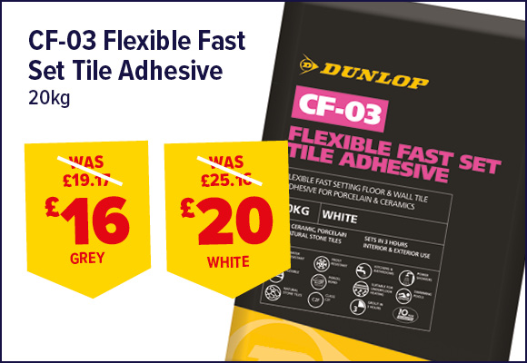 Dunlop CF-03 Flexible Fast Set Tile Adhesive 20kg