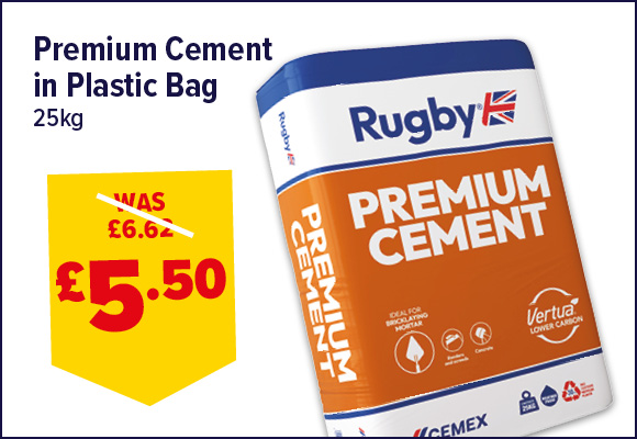 Rugby Premium Cement in Plastic Bag 25kg