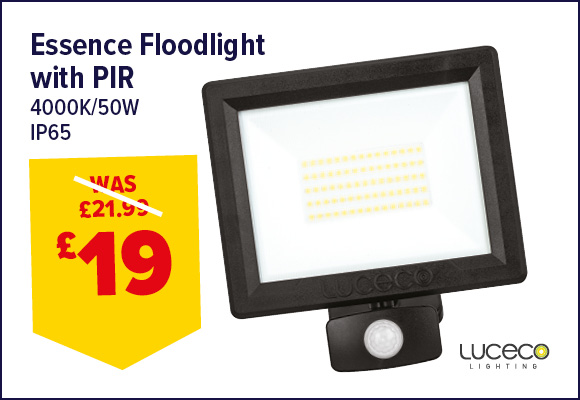 Luceco Essence 50W PIR Floodlight 4000K IP65
