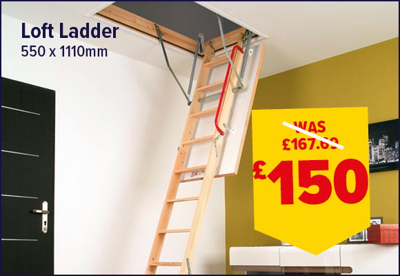 Fakro 3 Section Wooden Loft Ladder 550 x 1110mm FSC