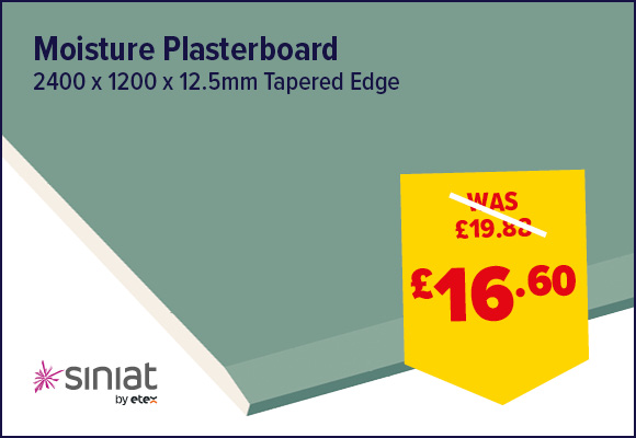 Siniat Moisture Board Tapered Edge 2400 x 1200 x 12.5mm