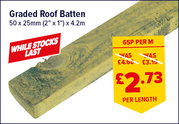 Graded Roof Batten Treated 50 x 25mm (2