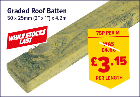Graded Roof Batten Treated 50 x 25mm (2