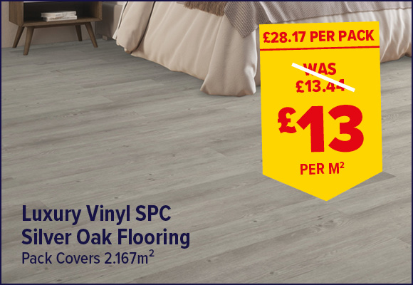 Luxury Rigid Click Silver Oak SPC Vinyl Flooring with Integrated Underlay 2.167m²