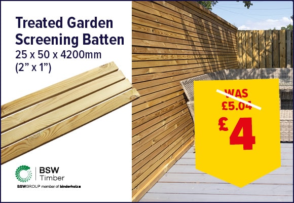 Treated Garden Screening Batten