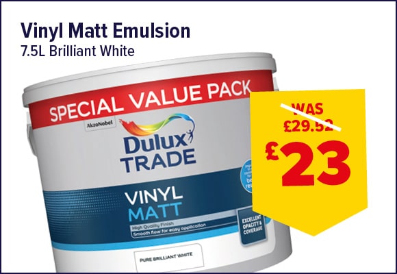 Dulux Trade Vinyl Matt Emulsion Brilliant White 7.5L