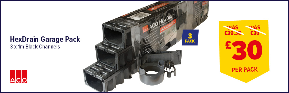 ACO HexDrain Garage Pack 3 x 1m Channels