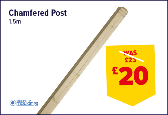 Decking Post Chamfered & Beaded 82 x 82 x 1500mm PEFC