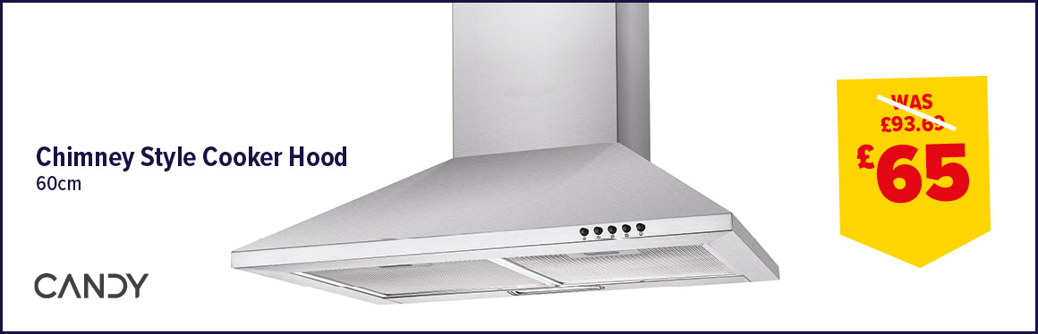 Candy 60cm Stainless Steel Chimney Style Cooker Hood