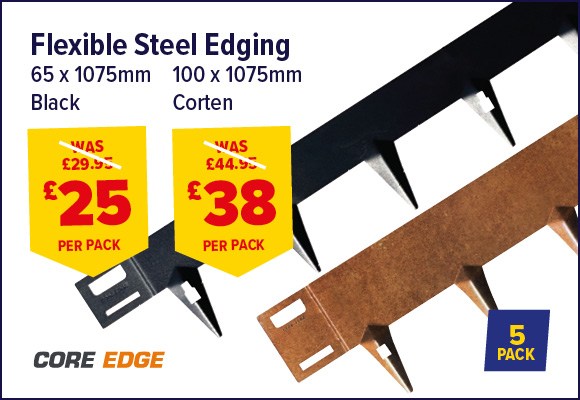 CORE EDGE 65mm Premium Lawn Edging Pack of 5
