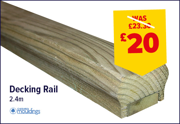 Universal Decking Rail Including Fillet 2400mm