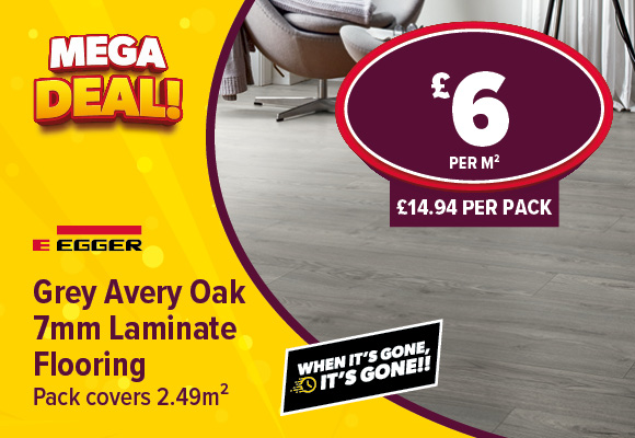 Egger Grey Avery Oak 7mm Laminate Flooring 2.49m²