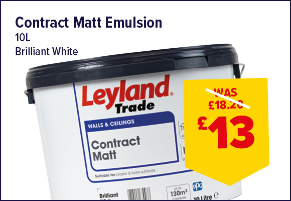 Leyland Trade Contract Matt Emulsion Brilliant White 10L
