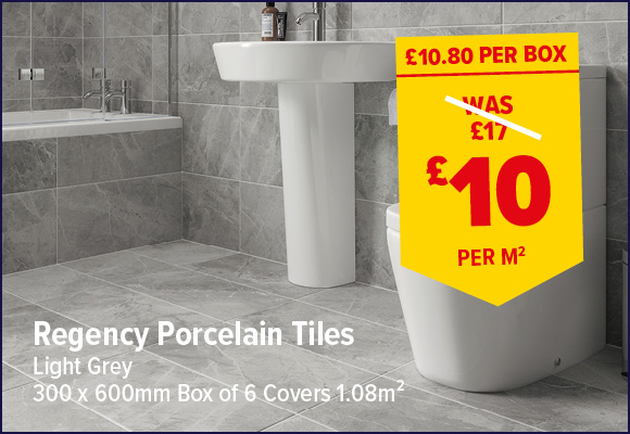 Regency Matt Grey Porcelain Wall & Floor Tile 300 x 600mm