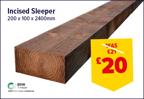 Incised Brown Sleeper UC4 200 x 100 x 2400mm