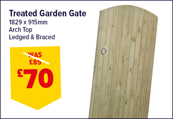Ledged & Braced Arched Top Gate 1829 x 915mm (6' x 3') FSC