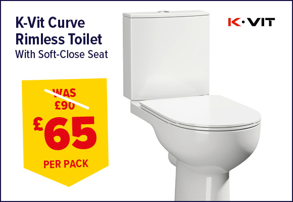 K-Vit Curve Rimless Toilet Pack with Soft-Close Seat