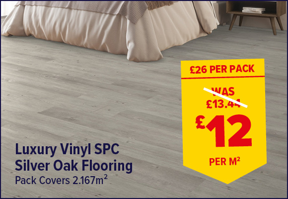 Luxury Rigid Click Silver Oak SPC Vinyl Flooring with Integrated Underlay 2.167m²