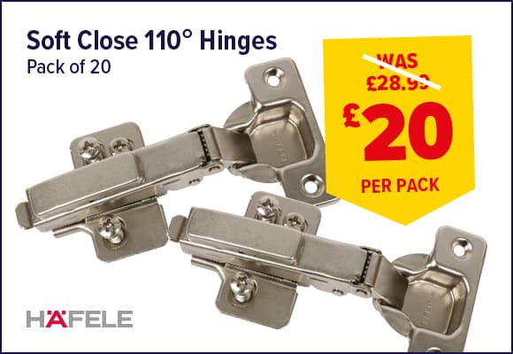 Hafele Clip On Soft Close Hinges Pack of 20