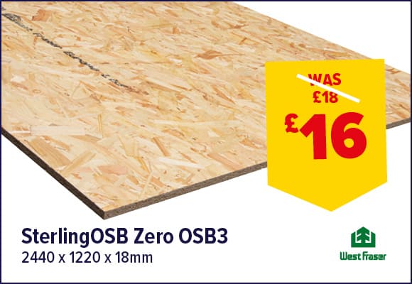 SterlingOSB Zero OSB3 Board 2440 x 1220 x 18mm FSC®