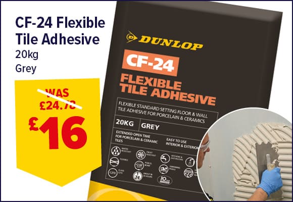 Dunlop CF-24 Flexible Tile Adhesive Grey 20kg
