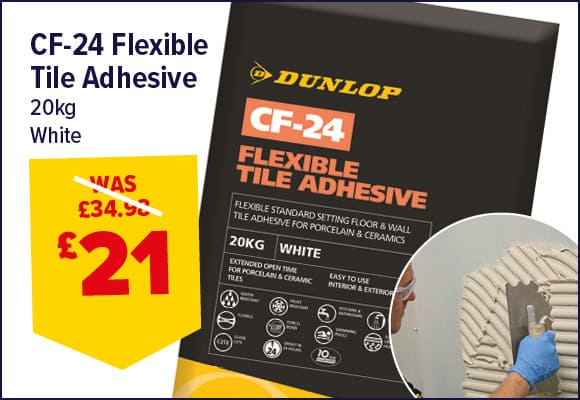 Dunlop CF-24 Flexible Tile Adhesive White 20kg