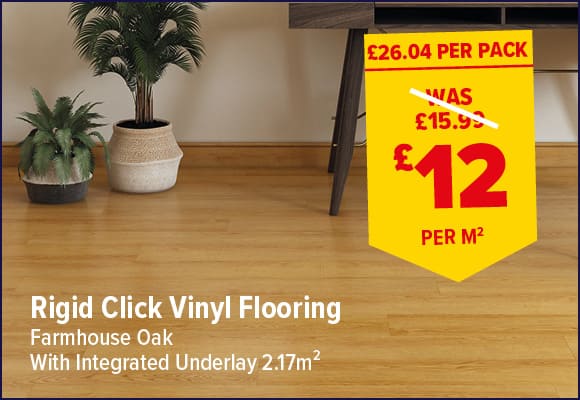 Craftsman Rigid Click Farmhouse Oak SPC Vinyl Flooring with Integrated Underlay 2.17m²