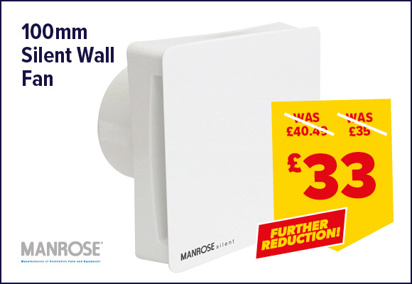 Manrose 100mm Silent Wall Fan Standard Model