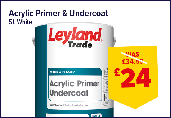 Leyland Trade Acrylic Primer Undercoat White 5L