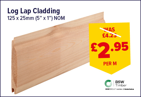 Log Lap Cladding 125 x 25mm (5