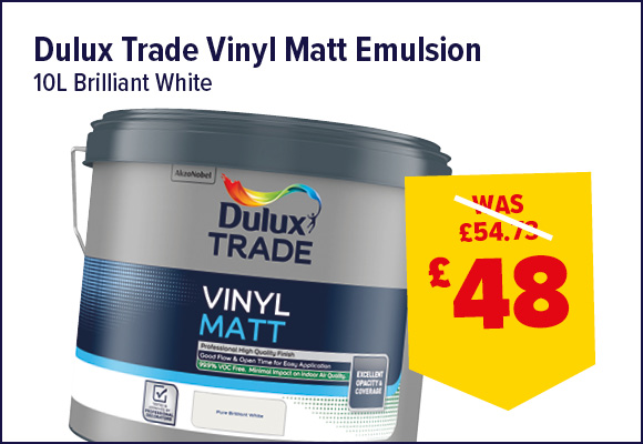 Dulux Trade Vinyl Matt Emulsion Pure Brilliant White 10