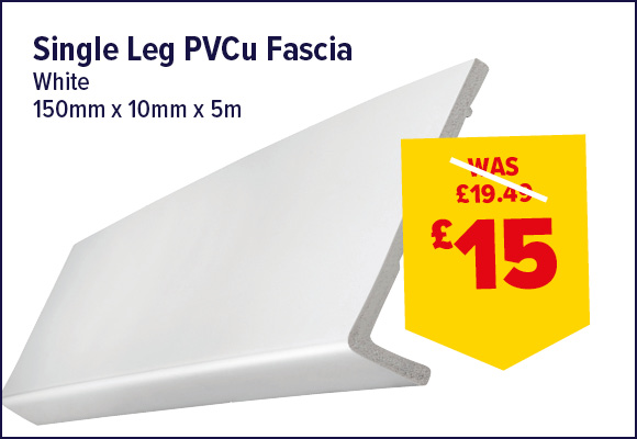 Single Leg White Universal Fascia Board 150mm x 5m