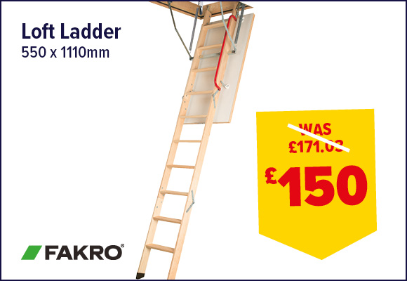 Fakro 3 Section Wooden Loft Ladder 550 x 1110mm FSC®